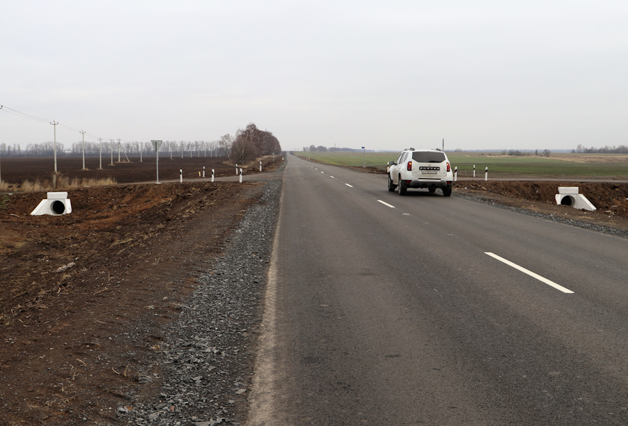 В Курской области досрочно отремонтировали участок автомобильной дороги Верхний Любаж – Поныри